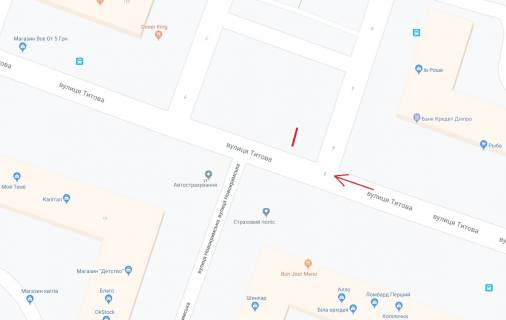 Scrolller, Scroll A in Dnipro (Dnipropetrovsk), 3.14х2.32  st. Titova - prosp. Oleksandra Pola, na rozdilovij smuzi, na svitlofori - 289460 scheme