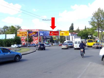 Billboard  in Mykolaiv, 3x6  Bogoavlens'kij av. (kol. Zovtnevij av.) / Pogranicna st. (kol. Cigrina st.), kil'ce avtovokzalu, bila supermarketiv "Velika Kisena", "Tehnopolis", liva Photo 1
