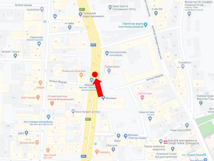 Cityscroll A in Lviv, 1.8x1.2  Чорновола пр. / Медова вул., роздільник, біля клубу "Malevych", з центру scheme