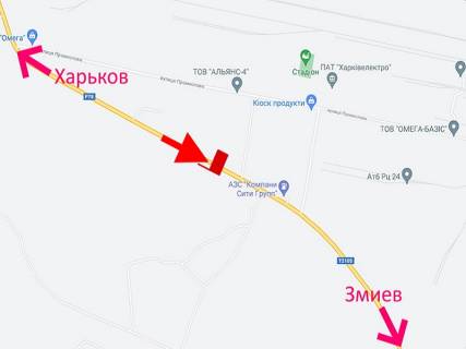 Billboard A in Vasishcheva, 3x6  Промислова вул., смт Васищеве, біля АЗС, (1), у бік м. Зміїв scheme