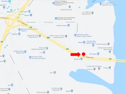 Billboard B in Kyiv, 3x6  Pivdennij mist, v bik av. Bazana scheme