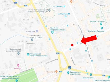 Citylight  in Zhytomyr, 1.8x1.2  Kiivs'ka st., 3, zupinka "Gotel'" Ukraina ", v storonu Sobornoi pl. scheme