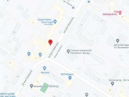 Video Billboard A in Lutsk Kravcuka st., 17, apteka "Volin'farm", prajs za rolik 10 sek 1 vihid/5 hvilin, na dvostoronn'omu ekrani, vid 144 vihodiv na den'. Rozrahunok dla insih parametriv translacii utocnujte u menedzera. - 301430 scheme
