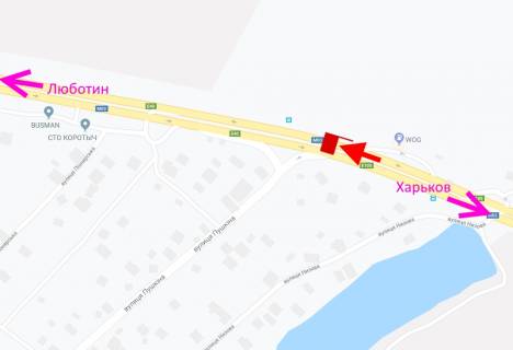 Billboard A in Korotich, 3x6  Траса Київ - Харків, 466 км - с. Коротич, АЗС "WOG", (2), у бік Люботина scheme