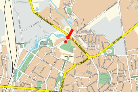 Billboard  in Rivne, 3x6  Litovs'ka st. / Kavkaz'ka st., bila parku "Evrejka", v centr scheme