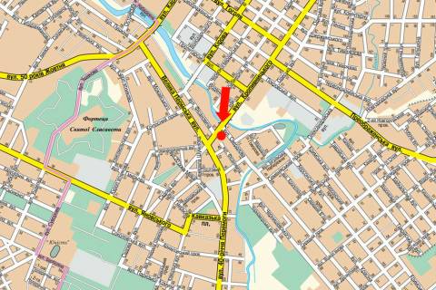 Billboard B in Kropyvnytskyi (Kirovograd), 3x6  Kropivnic'kogo st., bila AZS, Avtorinku, TC "Taron" (flazok) scheme