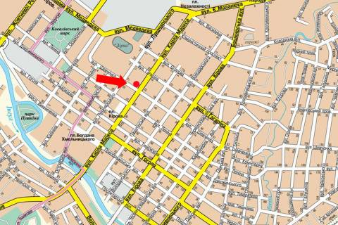 Citylight  in Kropyvnytskyi (Kirovograd), 1.8x1.2  Sevcenka st. / V. Perspektivna st. (kol. Marksa st.), 32/11, bila supermarketu "Fokstrot" scheme