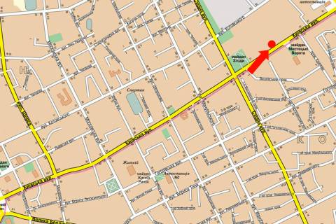 Citylight  in Zhytomyr, 1.8x1.2  Kiivs'ka st., 79, bila supermarketiv "Vopak", "Fokstrot", navproti supermarket "Vikotek" scheme