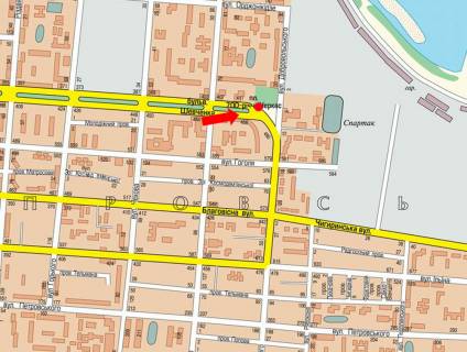 Citylight B in Cherkasy, 1.8x1.2  Sevcenka bst. / 700-ricca Cerkas pl., bila restoranu "Papa Karlo", z centru scheme