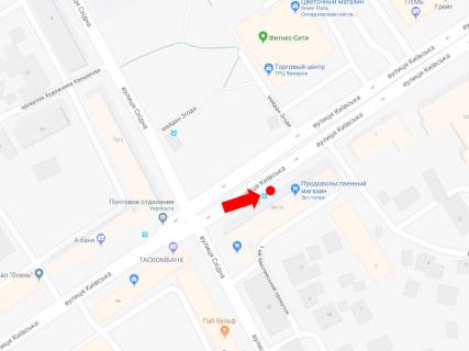 Citylight A in Zhytomyr, 1.8x1.2  Kiivs'ka st. - st. Shidna, Zgodi pl., navproti TRC "Armarok", zupinka, z centru scheme