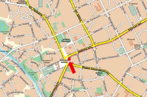 Citylight A in Zhytomyr, 1.8x1.2  Soborna pl., 3 / Kiivs'ka st., bila centru obslugovuvanna abonentiv MTS scheme