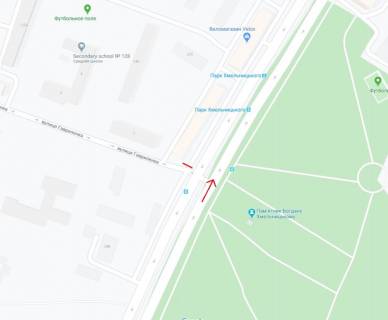 Billboard B in Dnipro (Dnipropetrovsk), 6х3  prosp. Bogdana Hmel'nic'kogo, bud. No24 - st. Gavrilenka, napramok v storonu centru scheme