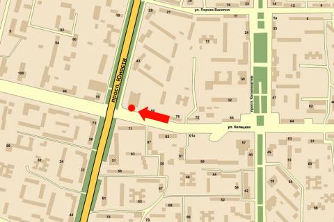 Citylight A in Vinnytsia, 1.8x1.2  Kelec'ka st. / Unosti av., bila supermarketu "Fokstrot", restoranu "McDonald''s" scheme