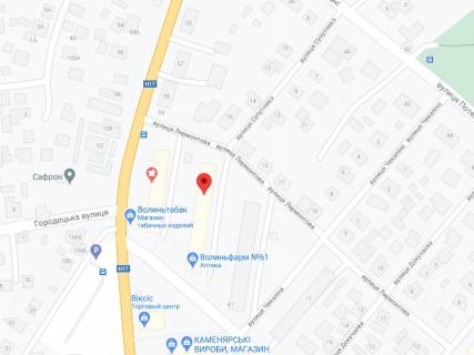 Video Billboard A in Lutsk L'vivs'ka st., 61A, apteka "Volin'farm", prajs za rolik 10 sek 1 vihid/5 hvilin, na dvostoronn'omu ekrani, vid 144 vihodiv na den'. Rozrahunok dla insih parametriv translacii utocnujte u menedzera. - 301435 scheme