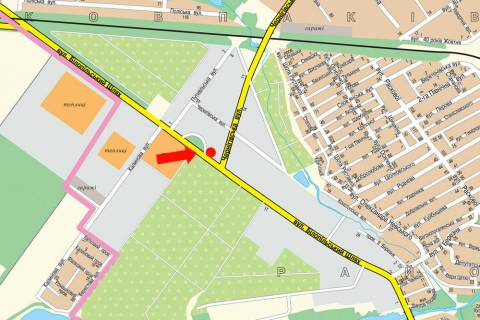 Billboard B in Sumi, 3x6  Bilopol's'kij slah st. / Cernigivs'ka st., bila AZS "OKKO", avtosalonu "Artmotor", v centr scheme