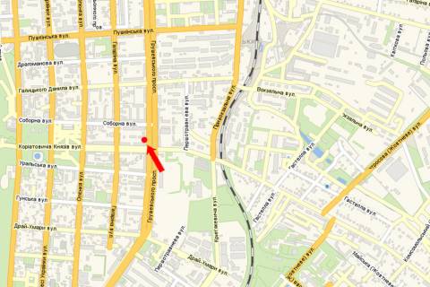 Citylight B in Kam'yanets-Podilsky, 1.8x1.2  Grusevs'kogo av. / Knaziv Koriatoviciv st., bila Osadbanku scheme