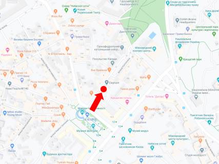 Citylight  in Kyiv, 1.8x1.2  Kost'ol'na st. 6, navproti restoranu "Pache", v storonu st. Tr'ohsvatitel's'ka scheme