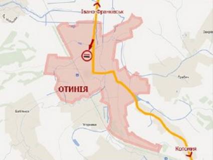 Billboard A in Otinia, 3x6  с. Отинія, Свободи вул. scheme