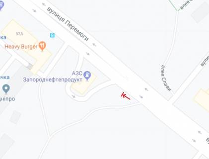 Billboard B in Zaporizhzhya, 6х3  Peremogi st. - Nizn'odniprovs'ka st. scheme