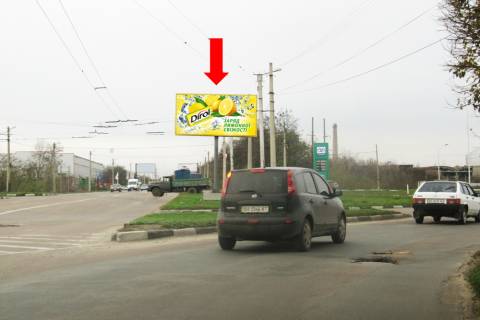 Billboard A in Kropyvnytskyi (Kirovograd), 3x6  Tel'nova st. (kol. Pravdi av.) / Murmans'ka st., z centru, bila AZS "Ukrnafta", "Shell" Photo 1