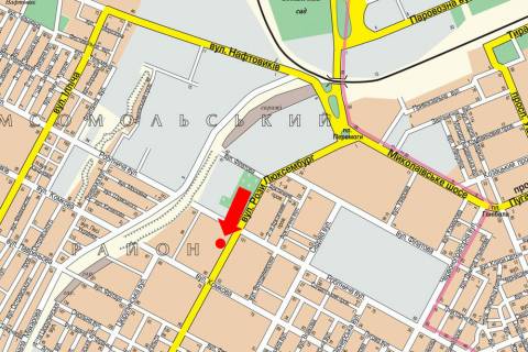 Billboard A in Kherson, 3x6  Stritens'ka st. (kol. Luksemburg st.), 15, bila supermarketu "Oskar" (flazok) scheme