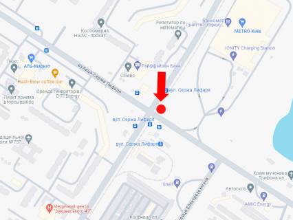 Prismatron, Prism B in Kyiv, 3x6  Zakrevs'kogo st. - Lifara (kol. Saburova) st. - 483785 scheme