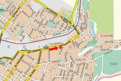 Billboard A in Kropyvnytskyi (Kirovograd), 3x6  Poltavs'ka st., 73, bila supermarketu "ATB" scheme