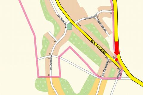 Billboard B in Uzhgorod, 3x6  Roz''izd z ob''iznoi trasi na Mukacevo, v''izd v m. Uzgorod scheme