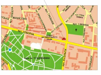 Video Billboard A in Rivne Soborna st. - Knaza Volodimira st., prajs za rolik 10 sek 1 vihid / 3 hvilini, z 7: 00-23: 00. Rozrahunok dla insih parametriv utocnujte u menedzera. - 297570 scheme