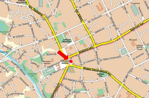 Citylight B in Zhytomyr, 1.8x1.2  Soborna pl., 3, bila centru obslugovuvanna abonentiv MTS scheme