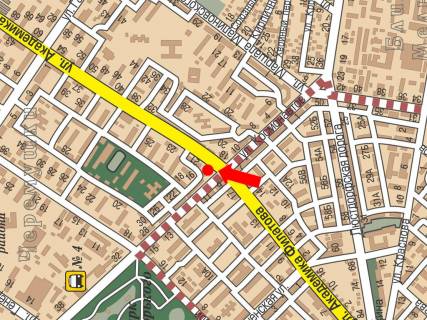 Citylight B in Odessa, 1.8x1.2  Filatova st., 21/1 / Kosmonavtov st., na svitlofori, v bik Derevanka pl. scheme