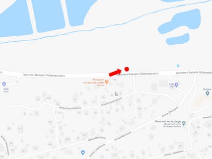 Billboard  in Kyiv, 2.3x3.14  Lobanovs'kogo av. (kolis. Cervonozoranij av.), 124 navproti, v storonu Demiivs'koi pl. (kolis. Moskovs'ka pl.) scheme