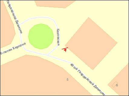 Billboard A in Kherson 49-i Gvardijs'koi Divizii st., 19, rinok Tavrijs'kij scheme