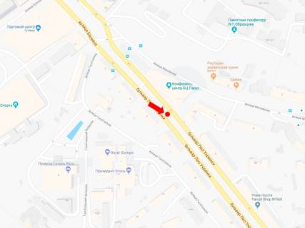 Citylight  in Kyiv, 1.8x1.2  Ukrainki bst., 1, BC "Parus", v storonu pl. L. Ukrainki scheme