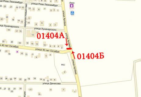 Billboard B in Pokrovsk Moskalenka st. - Sosejna st. (kolis. Artema st.) scheme