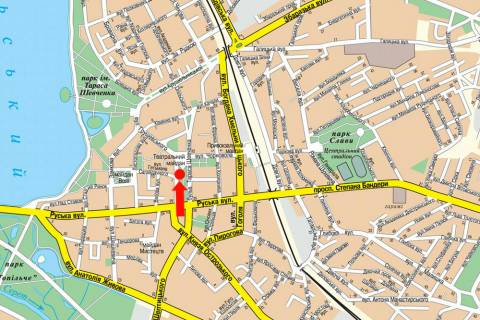 Citylight  in Ternopil, 1.8x1.2  Sevcenka bst., bila TC "Galic'kij torgovij dim" scheme