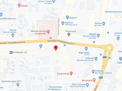 Video Billboard A in Vinnytsia Kocubins'kogo av., 9, apteka "Koneks", prajs za rolik 10 sek 1 vihid/5 hvilin, na dvostoronn'omu ekrani, vid 144 vihodiv na den'. Rozrahunok dla insih parametriv translacii utocnujte u menedzera. - 301255 scheme