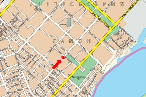 Billboard  in Kherson, 3x6  Universitets'ka st. (kol. 40-ricca Zovtna st.), 104, bila kinoteatru "Suputnik", rozdil'nik, z centru, liva scheme