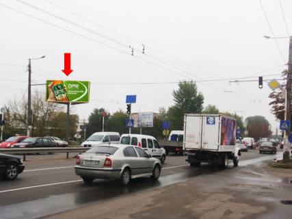 Billboard  in Zhytomyr, 3x6  Nezaleznosti av. (kol. Vatutina st.) / Otamaniv Sokolovs'kih st. (kol. Potapova st.), v bik vokzalu, bila supermarketu "Ekomarket", na svitlofori Photo 1