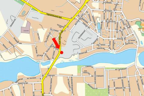 Billboard B in Khmelnitsky, 3x6  Kam''anec'ka st., 161, bila "Ceglanogo zavodu" scheme