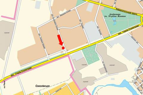 Billboard A in Kropyvnytskyi (Kirovograd), 3x6  Popova st. / Geroiv Ukraini st. (kol. Geroiv Stalingradu st.), bila rinku "Avgust" scheme