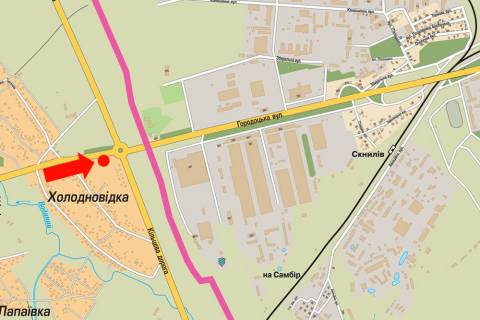 Billboard A in Zimna Voda, 3x6  Gorodoc'ka st. / Vinnicenka st., v centr scheme