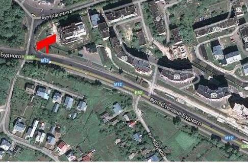 Billboard B in Ternopil, 3x6  Budnogo st. / Vinnicenko st., Oblasnij arhiv scheme