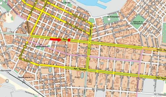 Prismatron, Prism A in Mykolaiv, 3x6  Central'nij av. (kol. Lenina av.) / M. Mors'ka st., bul'var, v bik TRC "City Center" - 19538 scheme
