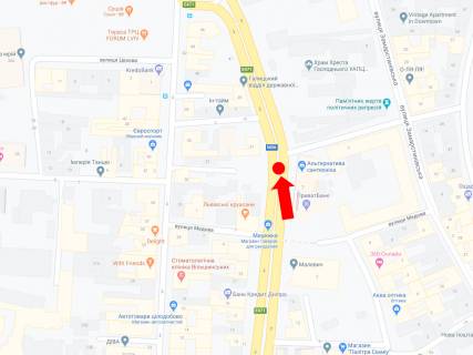 Cityscroll A in Lviv, 1.8x1.2  Чорновола пр., 31, роздільник, біля клубу "Malevych", з центру scheme