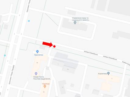 Billboard  in Kharkiv, 3x6  Olimpijs'ka st. / Landau av. (kol. 50 rokiv SRSR av.), v bik Grigorenka av. scheme