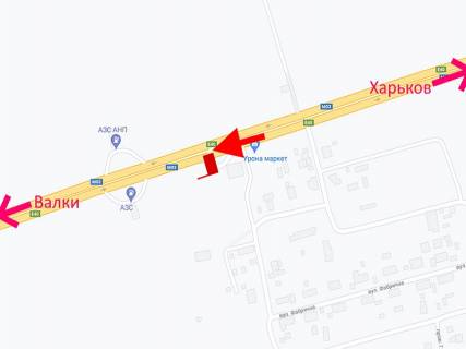 Billboard B in , 3x6  Траса Київ - Харків - с. Травневе, маркет "Крон", (1), у бік м. Валки scheme