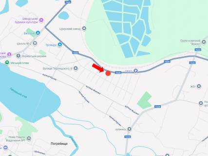 Billboard A in Pogrebishche, 3x6  в'їзд у місто з боку Гопчиці scheme