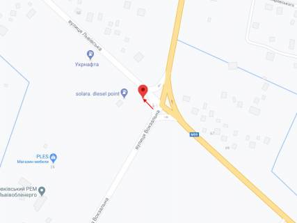 Billboard B in Zhovkva L'vivs'ka st. - Vokzal'na st., v'izd v m. Zovkva z m. L'viv scheme