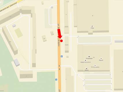 Citylight B in Zhytomyr, 1.8x1.2  Vitruka st., 9V, bila supermarketiv "Oldi","El'dorado" scheme